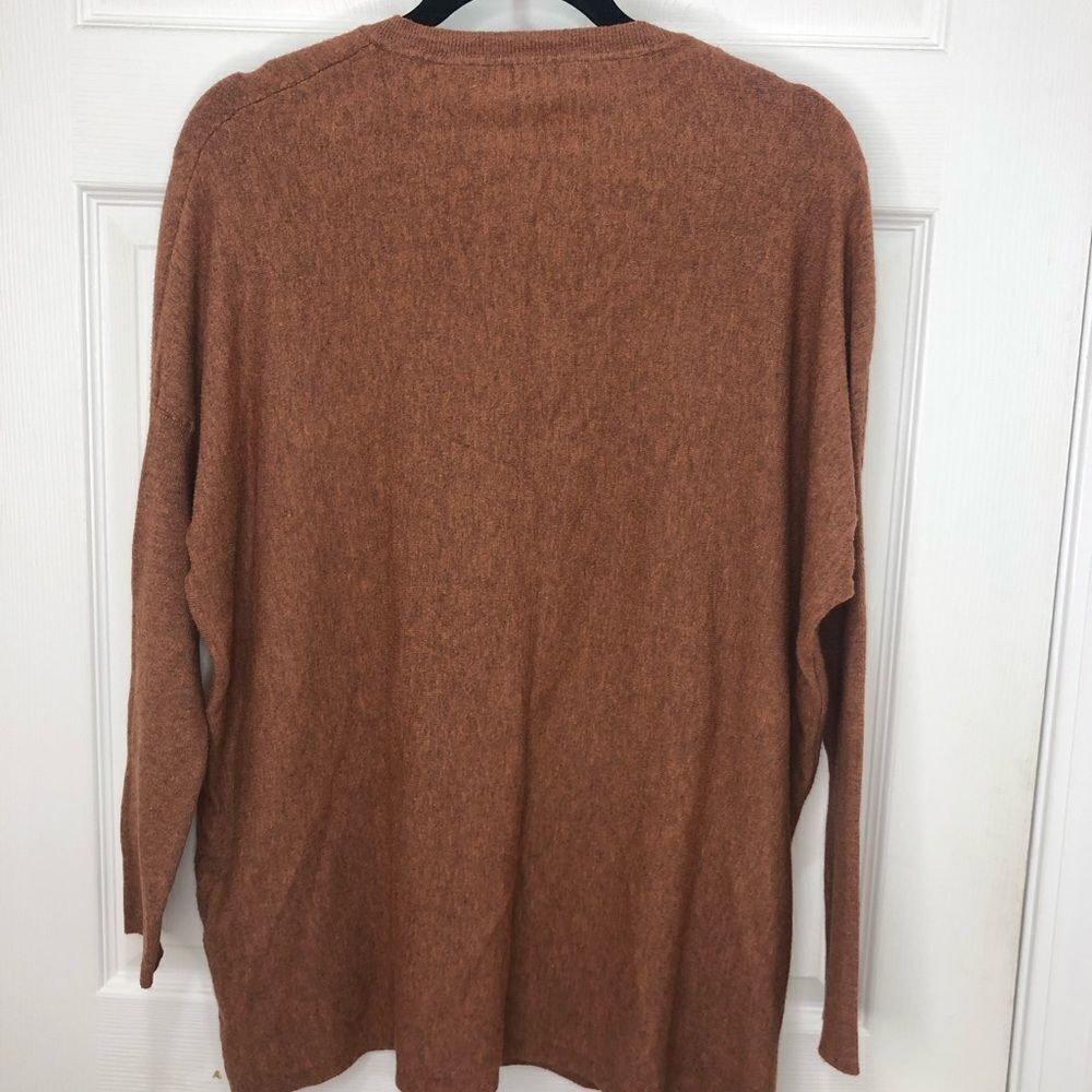 altar’d state long sleeve copper orange v neck sweater with pockets, size large - Picture 12 of 12